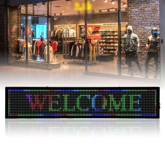 LED Sign, LED Sign RGB Scrolling Sign Display Board, Digital Message Display Board Programmable for Advertising Board