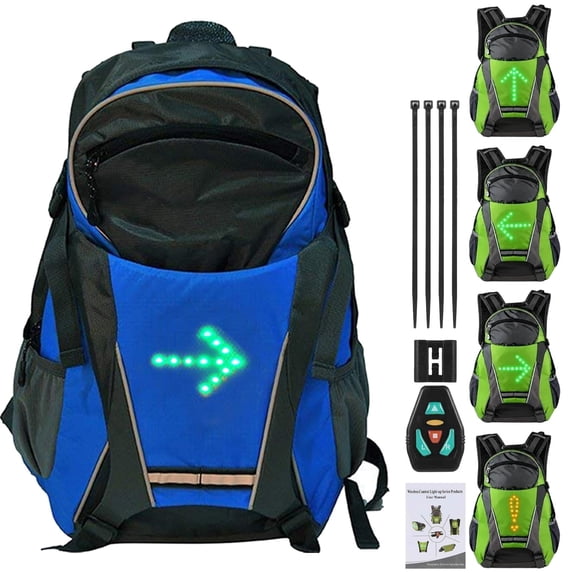 LED Signal Backpack, LED Turn Signal Backpack with 4 Safety Lights Turn ...