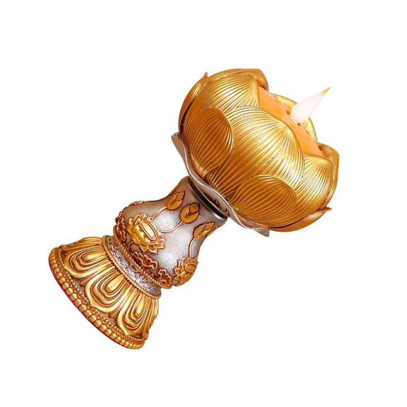 LED Simulated Flame LED Resin Lamp for Temple Ceremonies Electronic Butter Lamp Rechargeable for Buddhist