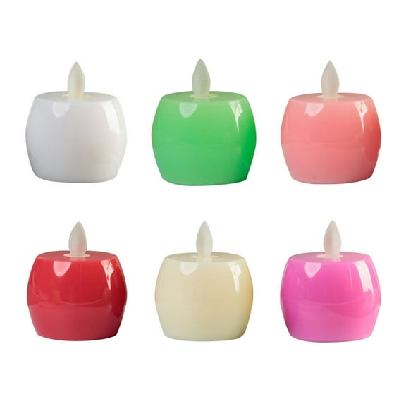 Electronic LED Simulation Candle Lights with Waving Flame Effect, Romantic Tealight Decor for Home, Bar, Cafe - Red