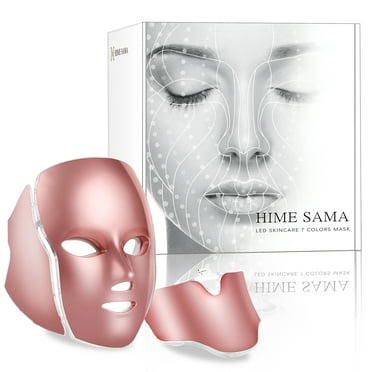 LED Skin Mask-CE Cleared Pro 7 LED Skin Care Mask for Face and Neck Skin Rejuvenation Light Therapy Facial Care Mask and Optical Cosmetic Mask Portable for Home and Travel Use