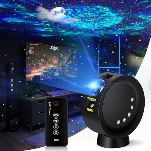 LED Sky Projector Light, Galaxy Lighting, Nebula Star Night Lamp with Base and Remote Control for Gaming Room, Home Theater, Bedroom , or Mood Ambiance (Black)$$Tools & Hardware Other