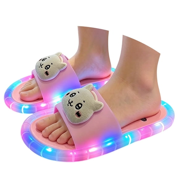 LED Slippers For Boys Girls Astronaut Jelly Indoor Outdoor Footwear Durable Comfortable Slippers 4-10 Years