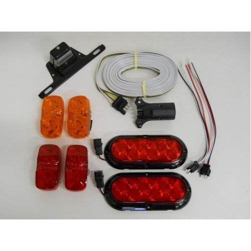 LED Small Trailer Marker Brake Stop Turn Tail Light Kit / Wiring / License Light