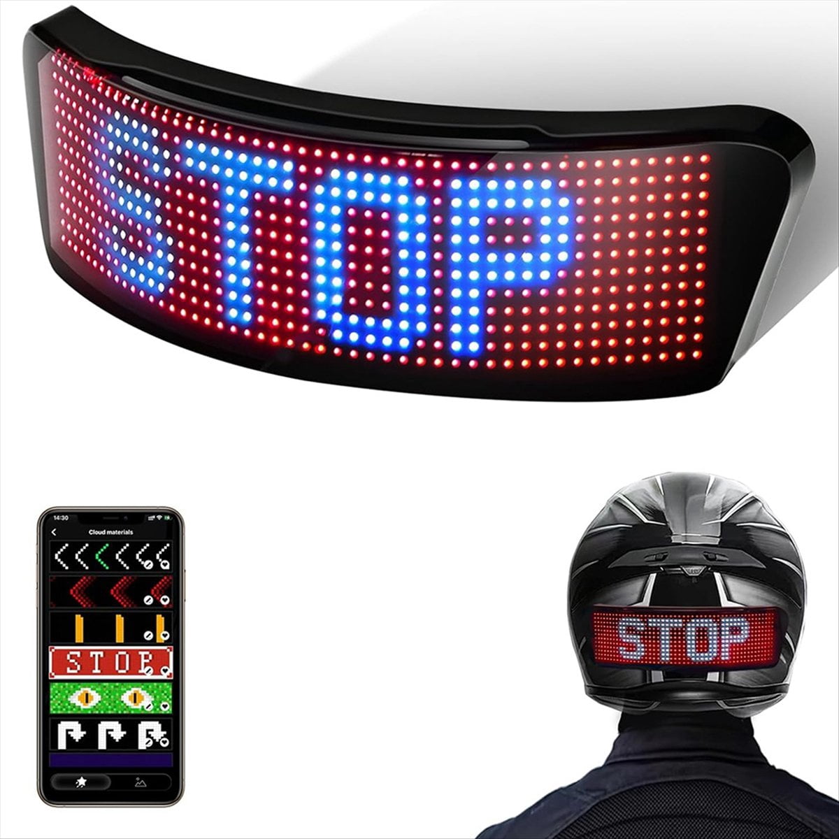 Programmable Led Helmet LED Smart Cycling Helmet Taillight, Motorcycle Helmets Light with Turn ...