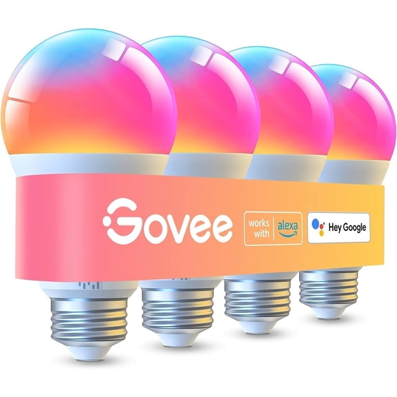 LED Smart Light Bulbs, 1000LM Color Changing Light Bulb, Wi-Fi & Bluetooth Light Bulbs, Work with Alexa and Google Assistant, Dimmable RGBWW A19 75W Equivalent Smart Bulbs, 4 Pack