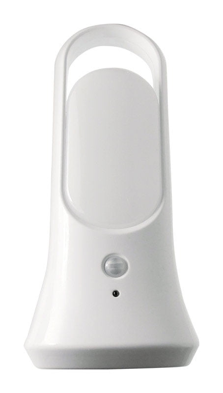 White Battery-Powered LED Nightlight with Motion Sensor