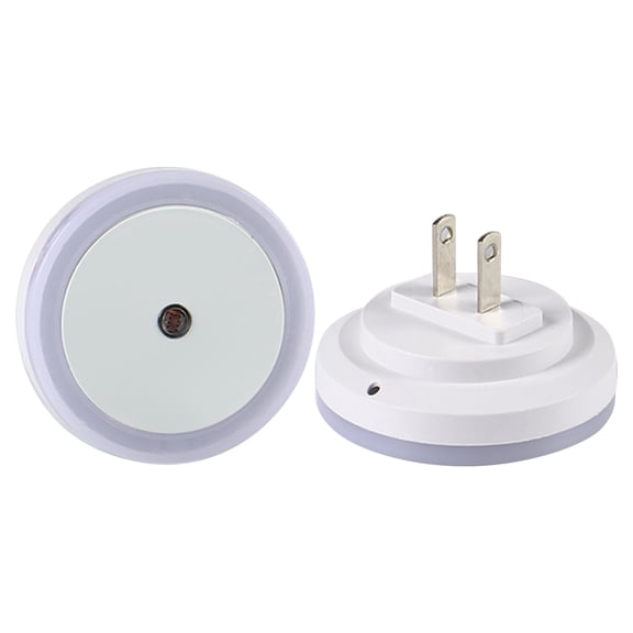 LED Smart Night Light, Light-Controlled Energy-Saving, US Standard Round, White
