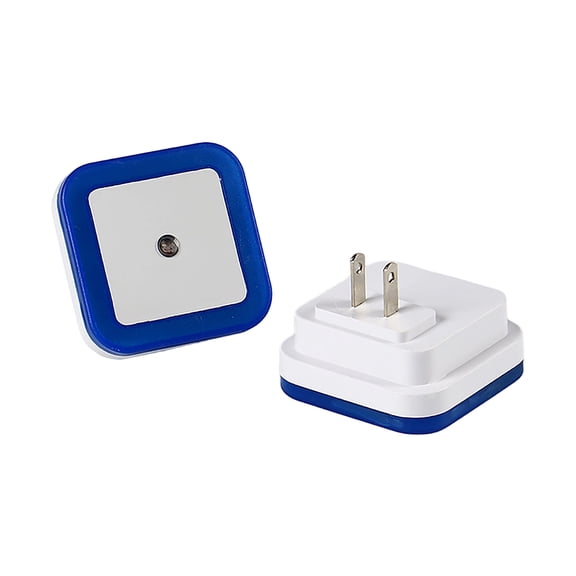 LED Smart Night Light, Light-Controlled Energy-Saving, US Standard Square, Blue