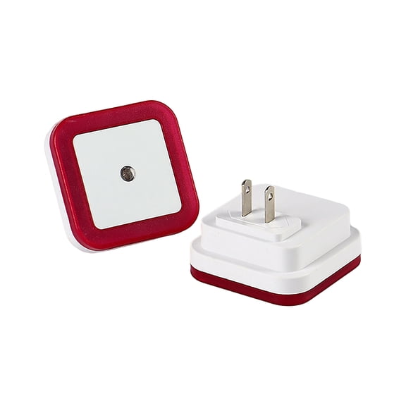 LED Smart Night Light, Light-Controlled Energy-Saving, US Standard Square, Red