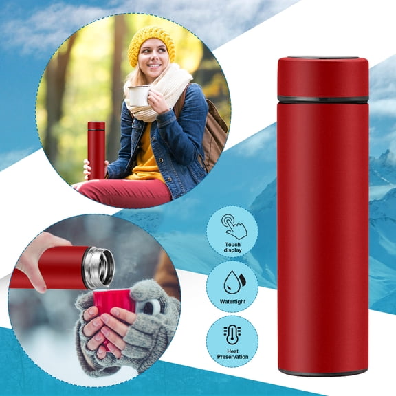 LED Smart Touch Screen Temperature Display Insulated Bottle, Stainless Steel Vacuum Therm with Digital Screen - Tech Gift for Valentine’s, Birthday