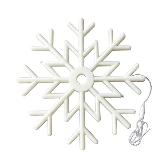 LED Snowflake Hanging Light Glowing Window Christmas Decoration Plug In Snowflake Lamp For Indoor Outdoor Patio Wall Holiday Party Home Decor