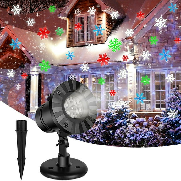 LED Snowflake Lights Projector, Christmas Night Light Projector, Moving Snowflake, Waterproof for Indoor Outdoor Decor, Christmas, Holiday, Party, Wedding, Garden, Patio