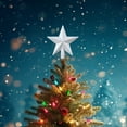 thumbnail image 1 of LED Snowflake Star Christmas Tree Topper with Rotating Projection Light - PVC Safe Decor for Holiday Parties & Gifts, 1 of 7