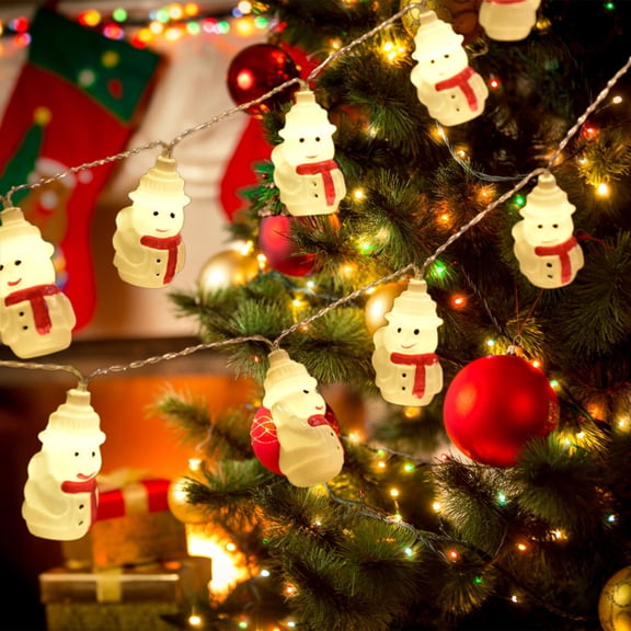 LED Snowman Decorate String Light Powered Outdoor Christmas Lights Decoration 4.5m