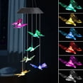 thumbnail image 1 of LED Solar Butterfly Wind Chimes Outdoor, Waterproof Solar Powered LED Changing Light Color 6 Butterflies Mobile Romantic Wind Bell for Home, Party, Festival Decor, Night Garden Decoration, 1 of 8
