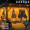 LED Solar Curtain Lights Christmas Fairy Garland String Light Xmas New