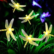 Solar Dragonfly String Lights - 100 LED 40ft Waterproof Outdoor Fairy Lights, 8 Modes Energy Efficient Patio Garden Decor, IP65 Multi-Mode Twinkle Fence Stake Lights Warm Color
