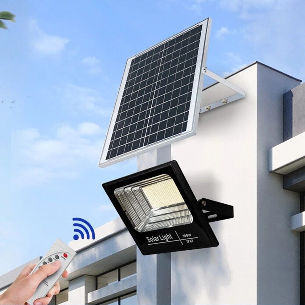 Led Solar Flood Light Security Spot Wall Yard Outdoor Street Lamp Remote Control Walmart Com