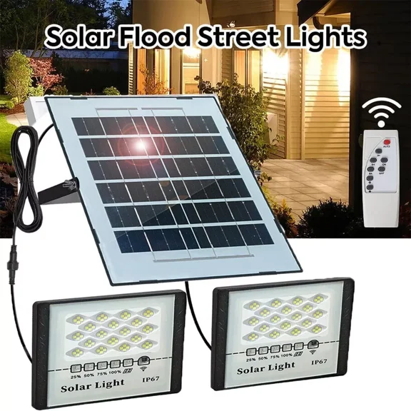 Beiled LED Solar Flood Lights Outdoor Street Light Dusk to Dawn Flood Wall Lamp 200W