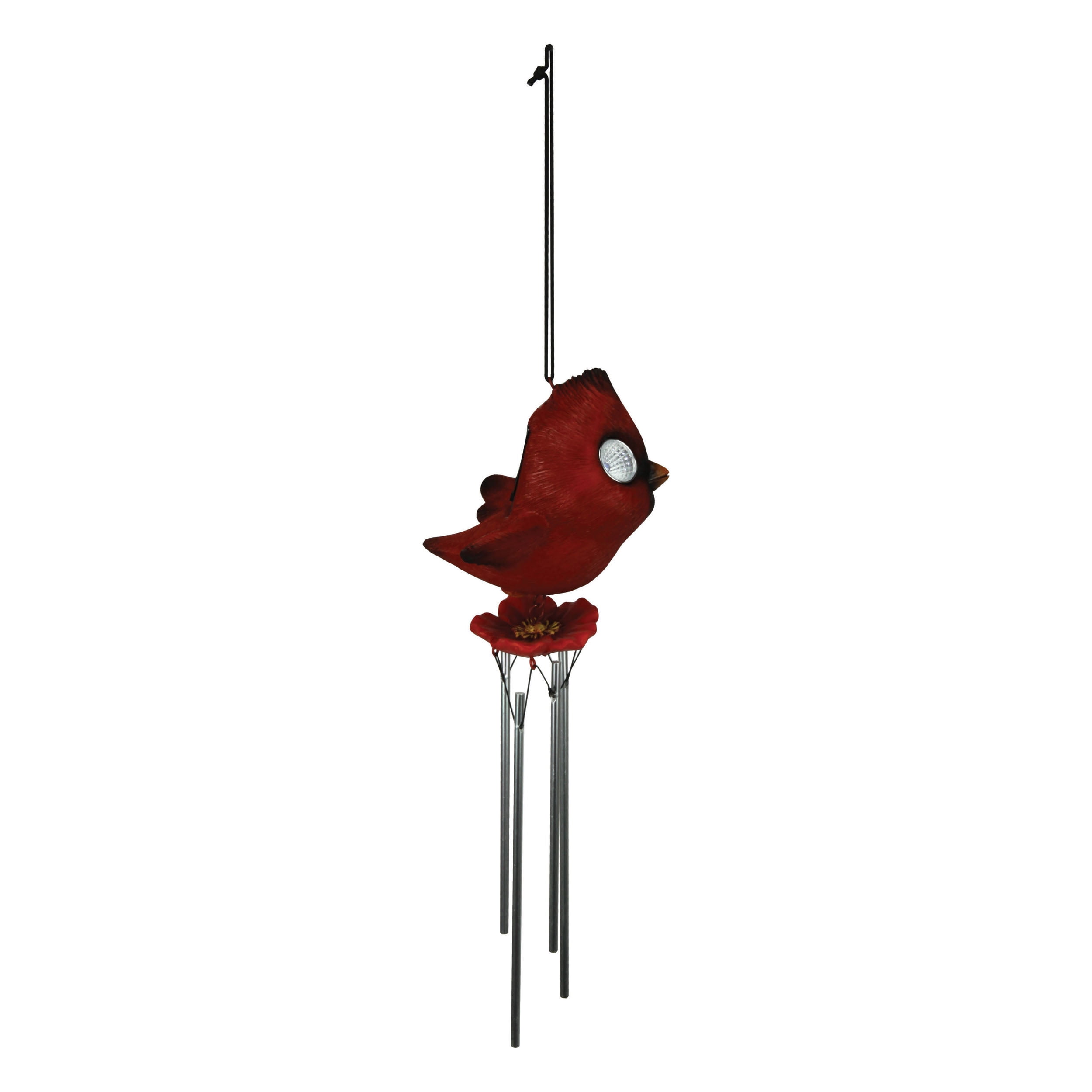 Carillon Eolico Da Esterno Con Uccellino Cardinale Rosso, Luci LED Solari Che Cambiano Colore, Decorazione Patio