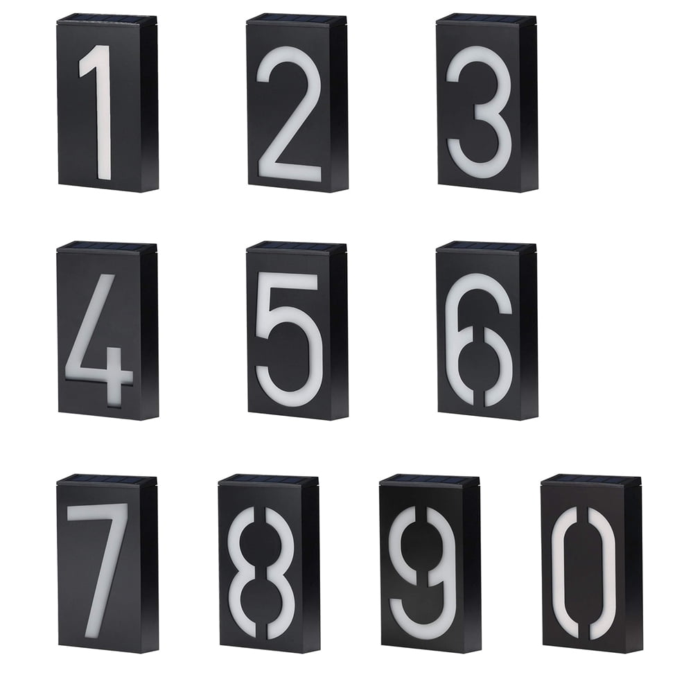 LED Solar House Number Light, Garden Numbers Solar Powered Address Sign ...