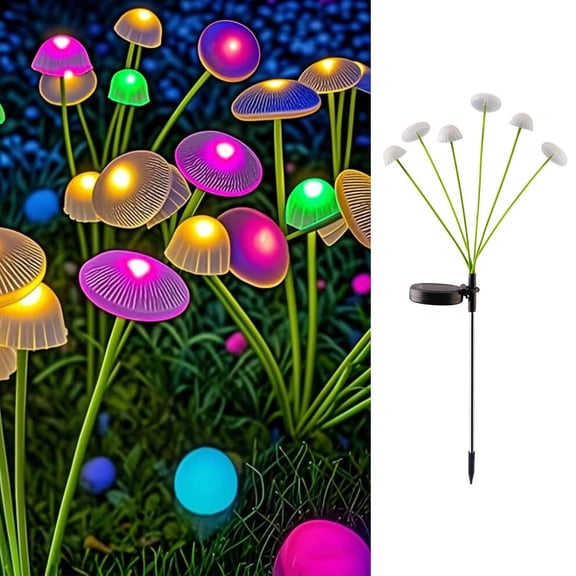 LED Solar Jellyfish String Light, Solar-Powered Waterproof String Lights for Garden, Patio & Outdoor Decor, Cute Jellyfish Shape Lights to Add Magical Glow to Nighttime Outdoor Space, 27.6in/70cm, A