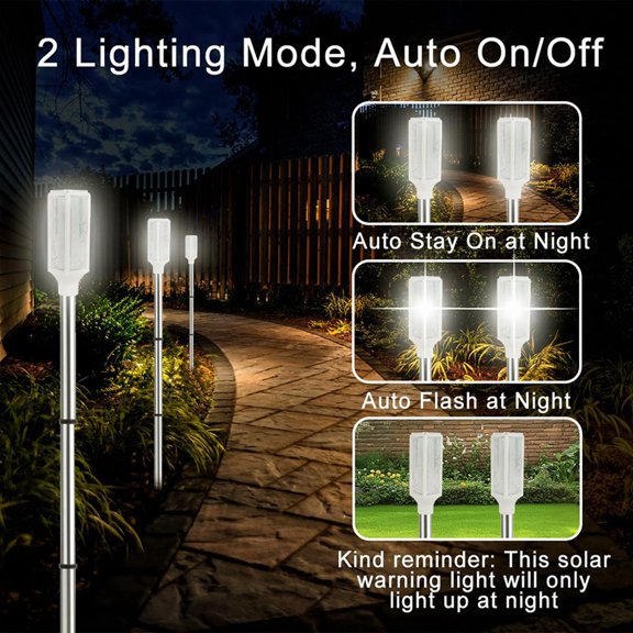 LED Solar Light 4 Pack for Parking Lots, with 2 Lighting Modes Yard, Sidewalk, Stop Sign Solar Lights Outdoor