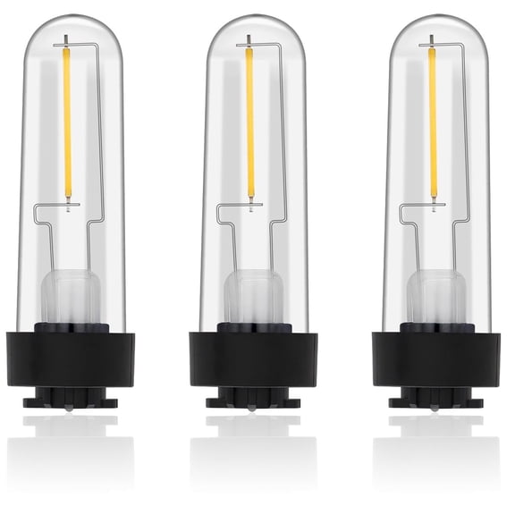 LED Solar Light Bulb 3V Replacement for Pathway Light - Waterproof IP65 Warm White 3000K, 8-12H Illumination 360-Degree Beam Angle, Outdoor Walkway Light Bulb for Solar Fixtures (3-Pack)