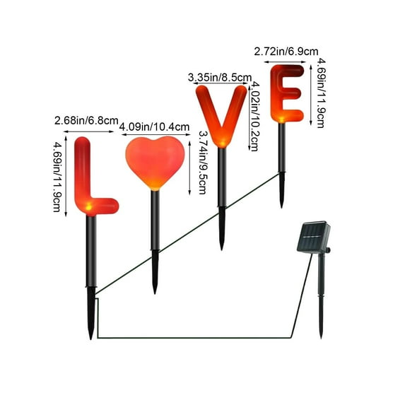 LED Solar Lights, Outdoor Garden Lights, Valentines's Day Classic Shape Solar String Lights, Waterproof Durable Plastic