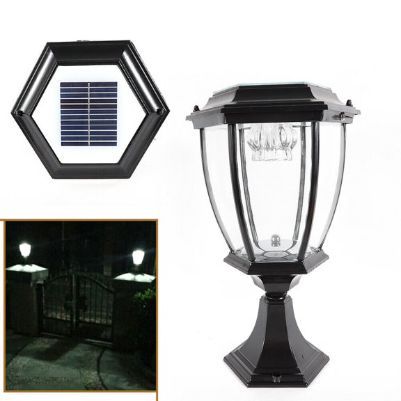 LED Solar Power Lantern Landscape Pillar Post Lamp Waterproof Outdoor Yard Light