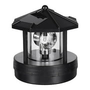 LED Solar Powered Lighthouse, 360 Degree Rotating Lamp Courtyard Decoration Waterproof Garden Smoke Towers Statue Lights for Outdoor Patio Garden PathwayBlack