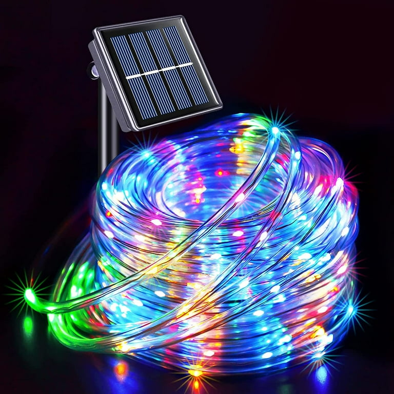100 LEDs 39FT(12M) Solar Rope Tube Lights Waterproof RGB String Light with 8 Lighting Mode Outdoor Garden Lamp Christmas Wedding Party Decor 100 LEDs 39FT(12M) Solar Rope Tube Lights Waterproof RGB String Light with 8 Lighting Mode Outdoor Garden Lamp Christmas Wedding Party Decor