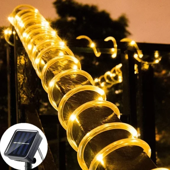 LED Solar Tube Rope Led Light Outdoor Garden Christmas Decoration Fairy String Light Outdoor Wedding Party Led Lamp