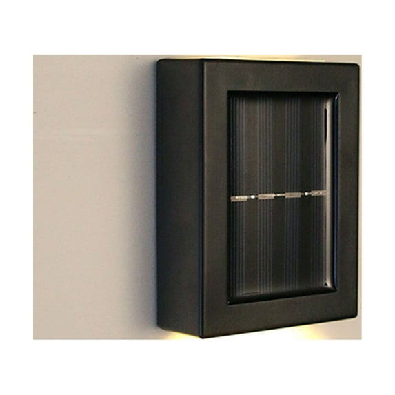LED Solar Wall Light, Solar Wall Light UP and Down Illuminate Outdoor Sunlight Sensor Lamp IP65 Waterproof Modern Style Decor for Home Garden Porch (Warm Light)