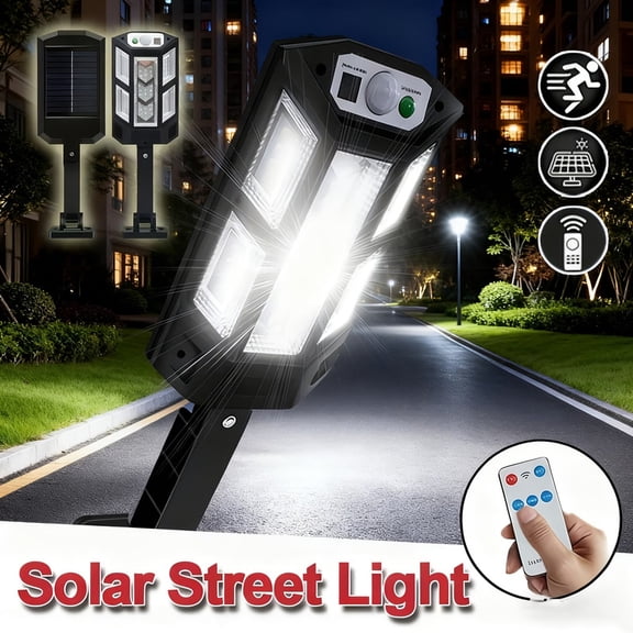 LED Solar Wall Light, Solar Flood Lights Outdoor Motion Sensor with Remote Control, Dusk to Dawn Solar Street Light for Garden Yard Parking Lot