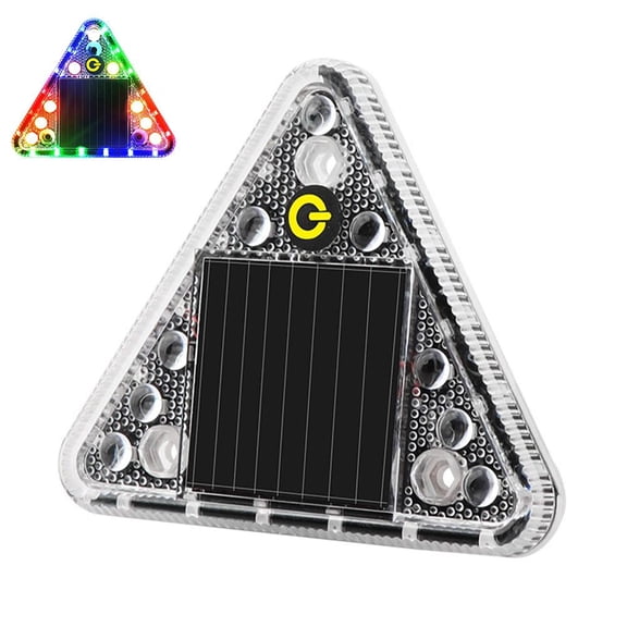 LED Solar Warning Light Anti Collision Truck Tail Flashing Light Touch Switch Wireless Strobe Triangle Lamp Tail Light