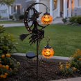 thumbnail image 1 of LED Solar Witch Moon Garden Stake Light, Warm Glow Hanging Jack-o'-Lantern Pumpkin Lights, Weatherproof Outdoor Lamp For Halloween Lawn Sidewalk Backyard Fall Decor, 1 of 9