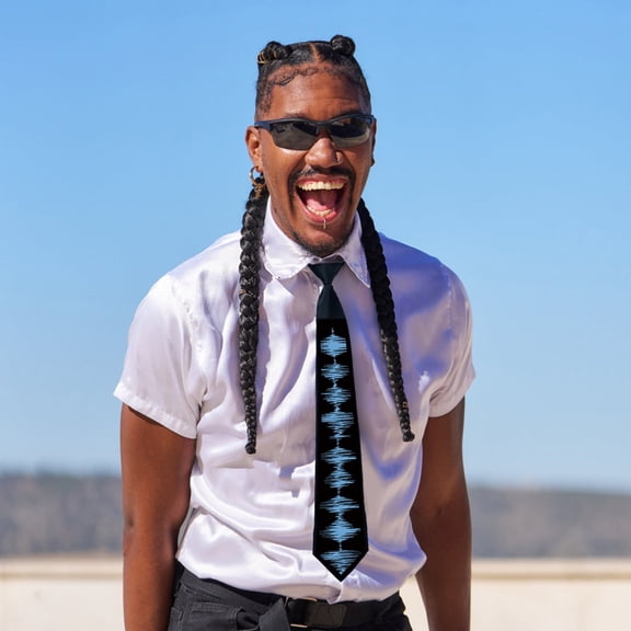 LED Light Up Tie Sound Control Necktie Accessory for Parties Bars and Events - Novelty Tie that Dances to Music