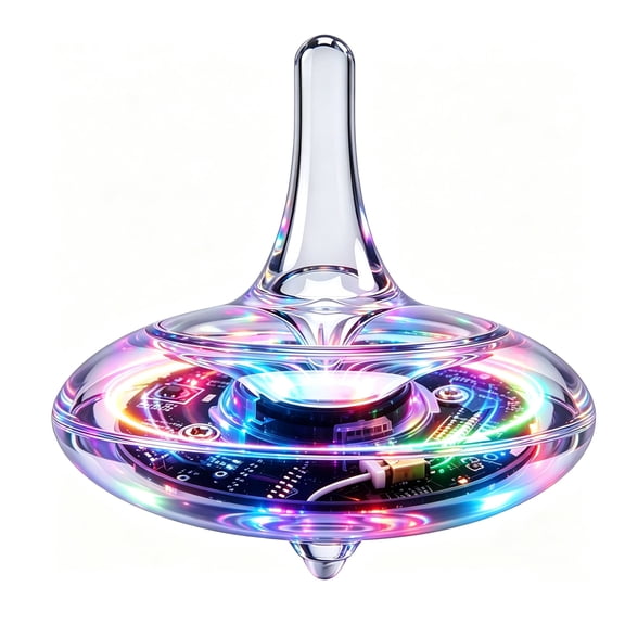 LED Spinning Top, Rechargeable Electric Gyroscope for Focus & Stress Relief, 1.5-Hour Long Spin Color Changing Light Show Fidget Toy for Perfect Desk & Home Gift