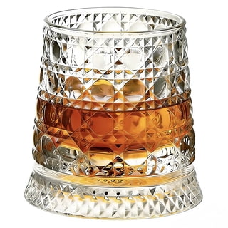 A AKARF Spinning Whiskey Glass With Light Set Of Two Gemstone Cups