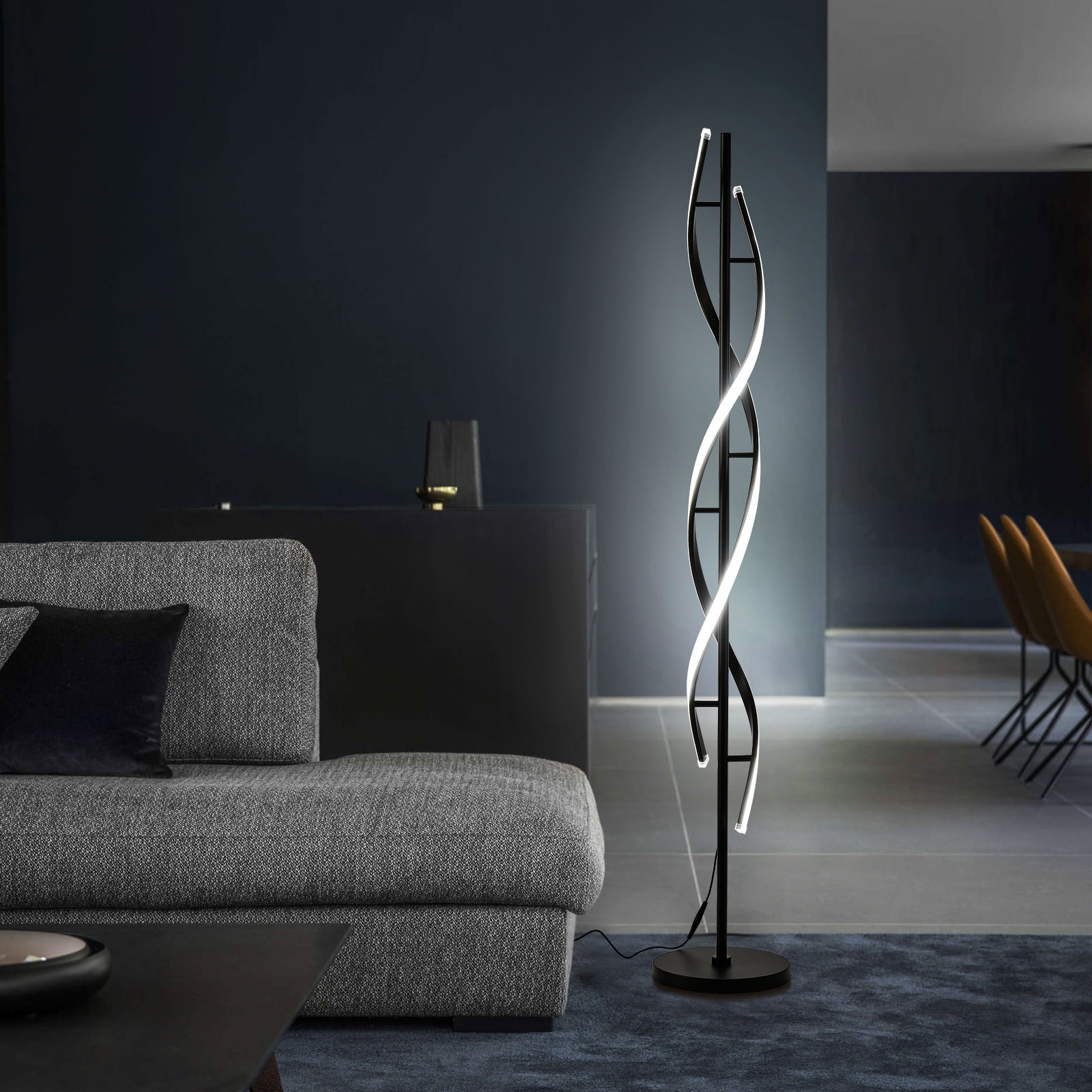 Brightech twist modern led spiral floor lamp for living room bright hotsell