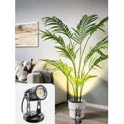 LED Spot Lights Indoor 3W Accent Lighting Up Lights Indoor Spotlight Lamp for Plants 120V Warm White Uplighting Decor US 2-Plug 6 FT Cord with Floor Foot Switch 1 Pack with Base and Stake