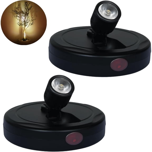 LED Spotlight Indoor Rechargeable Battery Uplighting Indoor Mini Accent Spot Lights for Plants Tree Wall Art Display Painting Artwork Portrait Dartboard Closet Gallery Photo-Black 2Pack