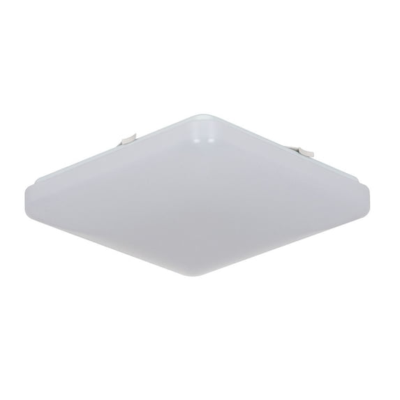 F9810-30-1-Sunset Lighting-19.38 Inch 50W LED Square Flush Mount White Finish with White Glass