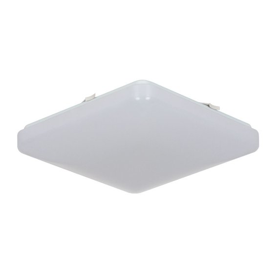 F9809-30-1-Sunset Lighting-14.83 Inch 32W LED Square Flush Mount White Finish with White Glass