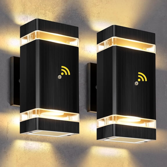 LED Square Up & Down Wall Lights 2 Pack 15inch,Outdoor Wall Lights 3000K Aluminum Body Waterproof IP65 Exterior Light Fixtures Wall Mount, Up Down Porch Lights Outdoor for House Porch Garage