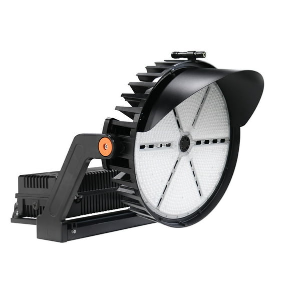 LED Stadium Light (Coyote SSR) 800W-1000W-1200W 5000K Black Yoke Mount ZSR Shield 120-480V Ready DLC Prem Listed (MES)