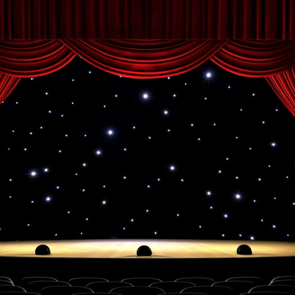 LED Stage Backdrop, 9.84FTx19.69FT LED Stage Starry Sky Cloth with Controller Foldable Drape Starlight Background LED Star Curtain for Wedding Party Club