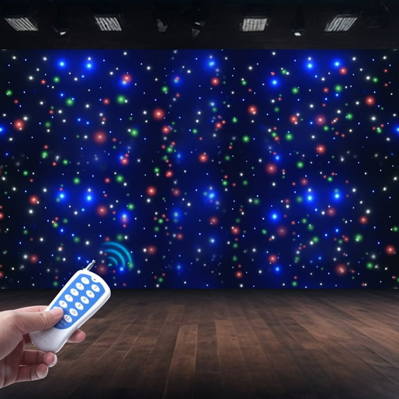 LED Stage Backdrop, LED Star Light Curtain Backdrops, Stage Wedding Starry Sky Cloth Background, Power: 12W, Voltage: 110V